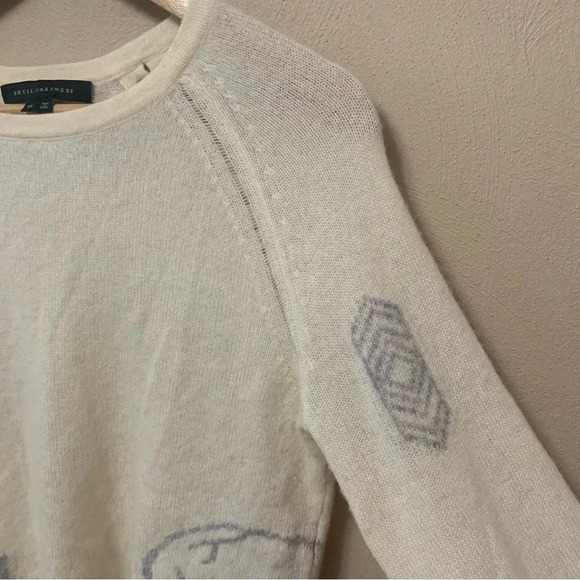 Skull Cashmere Lincoln Sweater Chalk & Heather Grey Size XS - Picture 7 of 15